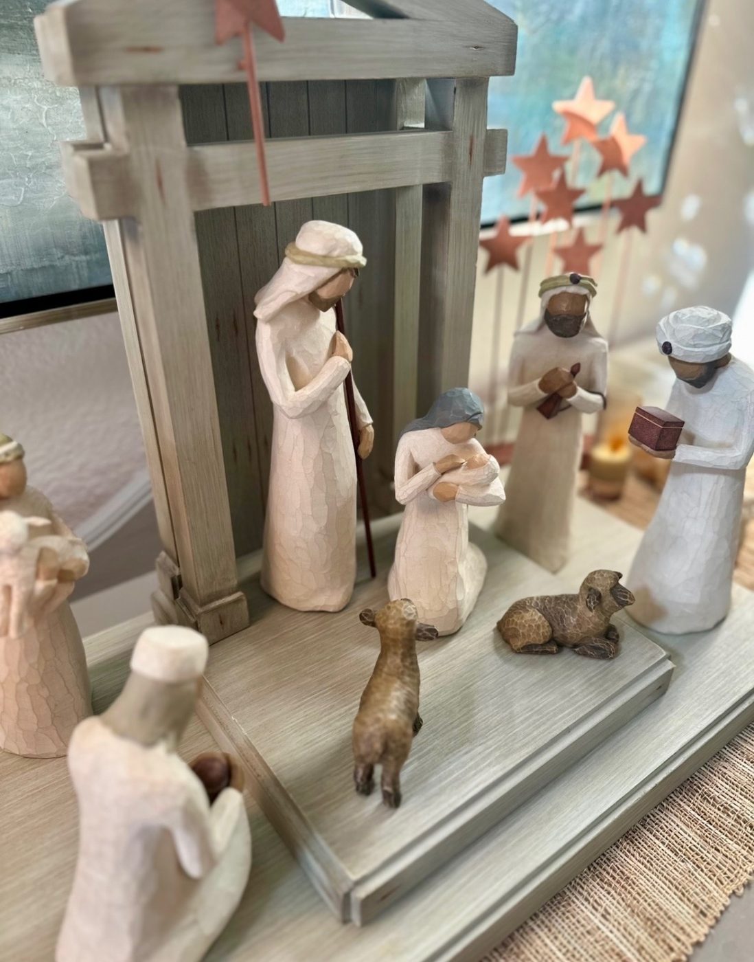 Hand-carved nativity set